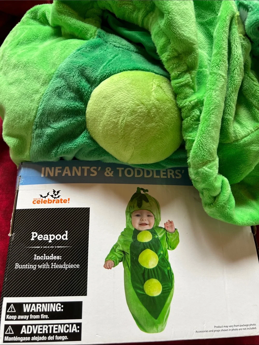 Pea Pod Costume - infant 0-6 month Halloween Outfit